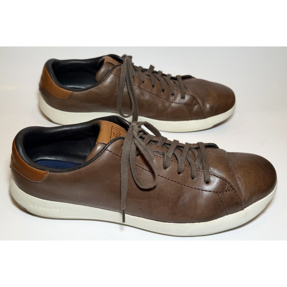 Cole Haan Grand.OS Leather Sneakers Brown Lace Up Casual Shoes Men’s 13 C30588